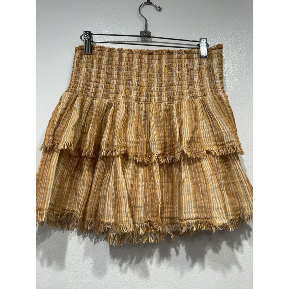 Aerie Striped Gauze Mini Skirt XS Layered Smocked Layered Boho Festival Resort